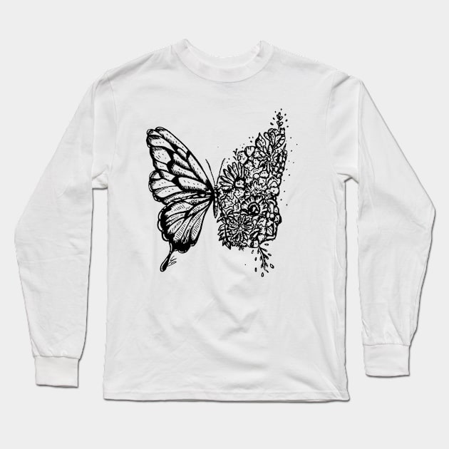 Flower-Fly Long Sleeve T-Shirt by LilyMakesArt